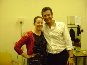Me with the comedian Adam Hills, backstage at the Assembly